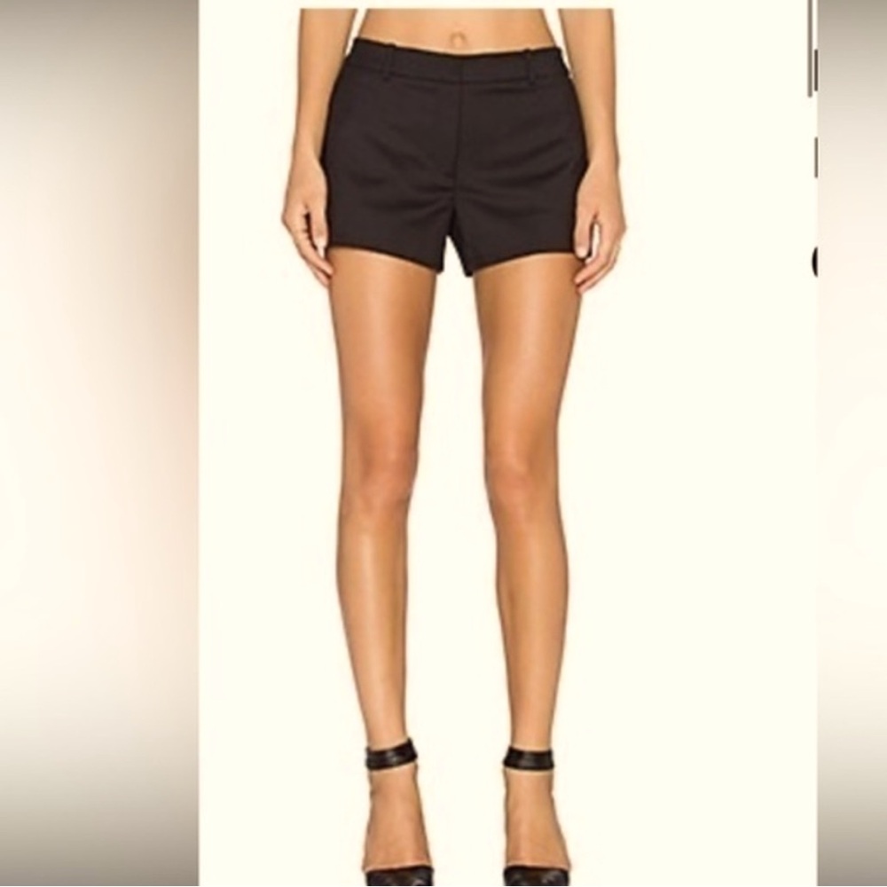 Black sz 2 L’AGENCE Trouser Clean Cuff Shorts w/ Faux Slit Front/Back Pockets